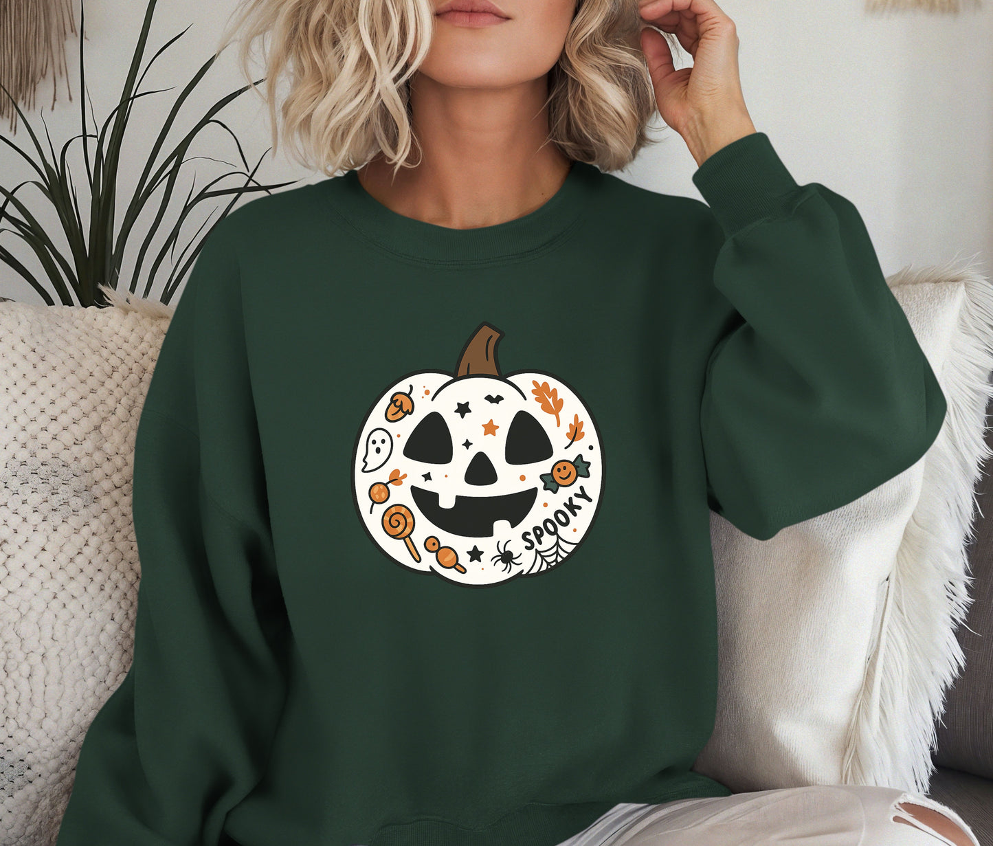 Spooky Halloween Sweatshirt, Halloween Sweatshirt, Halloween Gift, Lover Sweatshirt, Matching Mom And Daughter Sweatshirt (Copy)