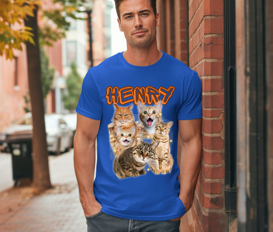 Custom Cat Photo Shirt | Personalized Pet Lover T-Shirt | Cat Mom Gift | Funny Cat Lover Tee | Pet Portrait Shirt | Custom Pet Name Shirt