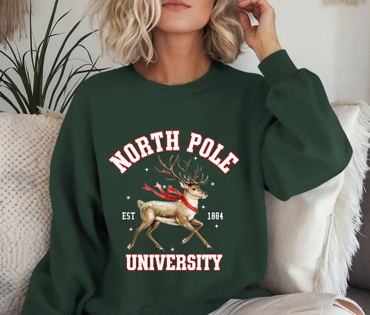 🎄 North Pole Christmas Tree Sweatshirt | Vintage Red Truck Holiday Crewneck | Cozy Christmas Sweater | Farmhouse Winter Gift for Her
