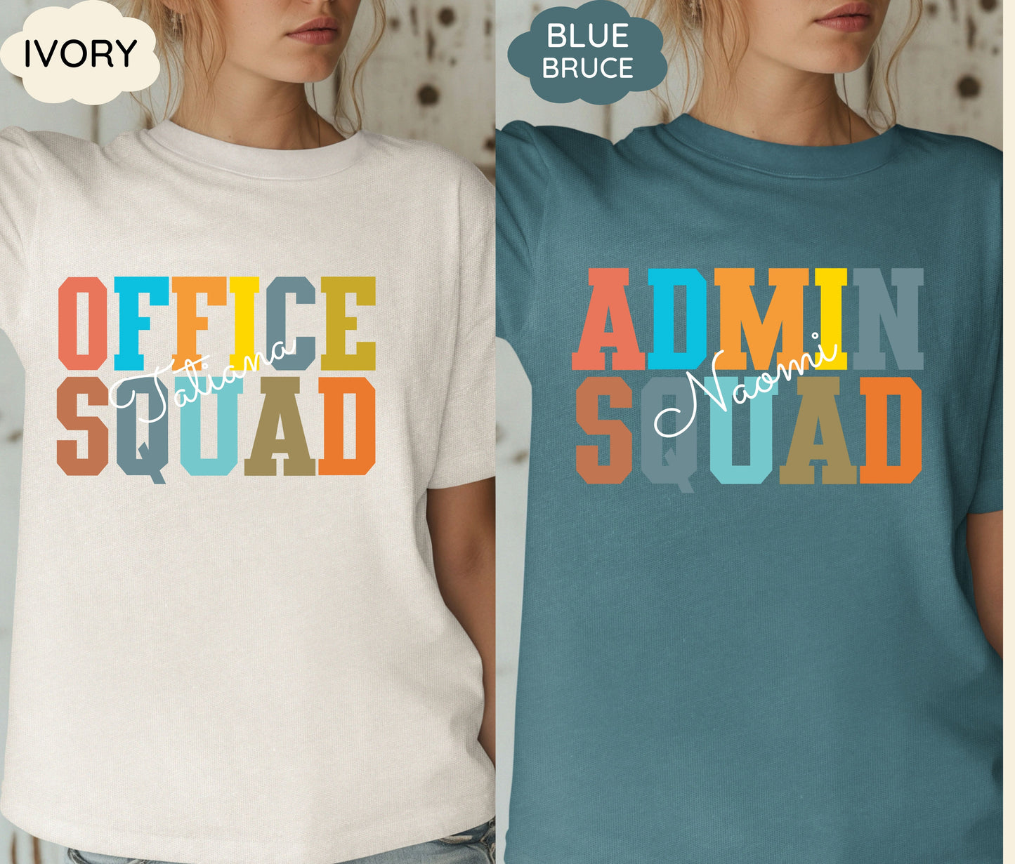 Custom Office Squad & Admin Squad Shirts – Personalized Group Tees for Teams, Work Events, Corporate Gifts, and Bulk Orders