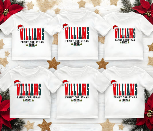 🎄Custom Family Name Tshirt,  Christmas Shirts for Family | Matching Holiday Shirts | Personalized Family Christmas Outfits