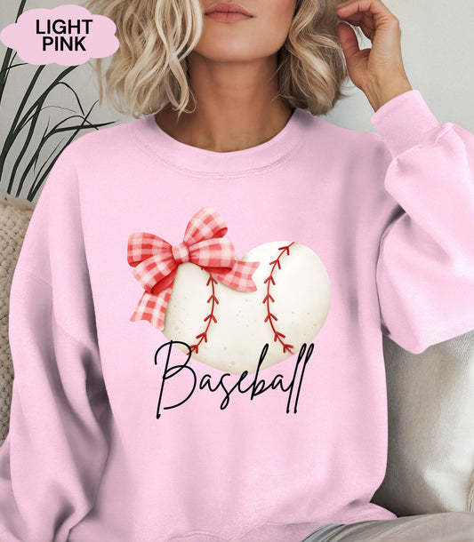 Baseball Mom With Heart Sweatshirt | Cute Baseball Heart Shirt | Game Day Outfit | Sports Mom Crewneck