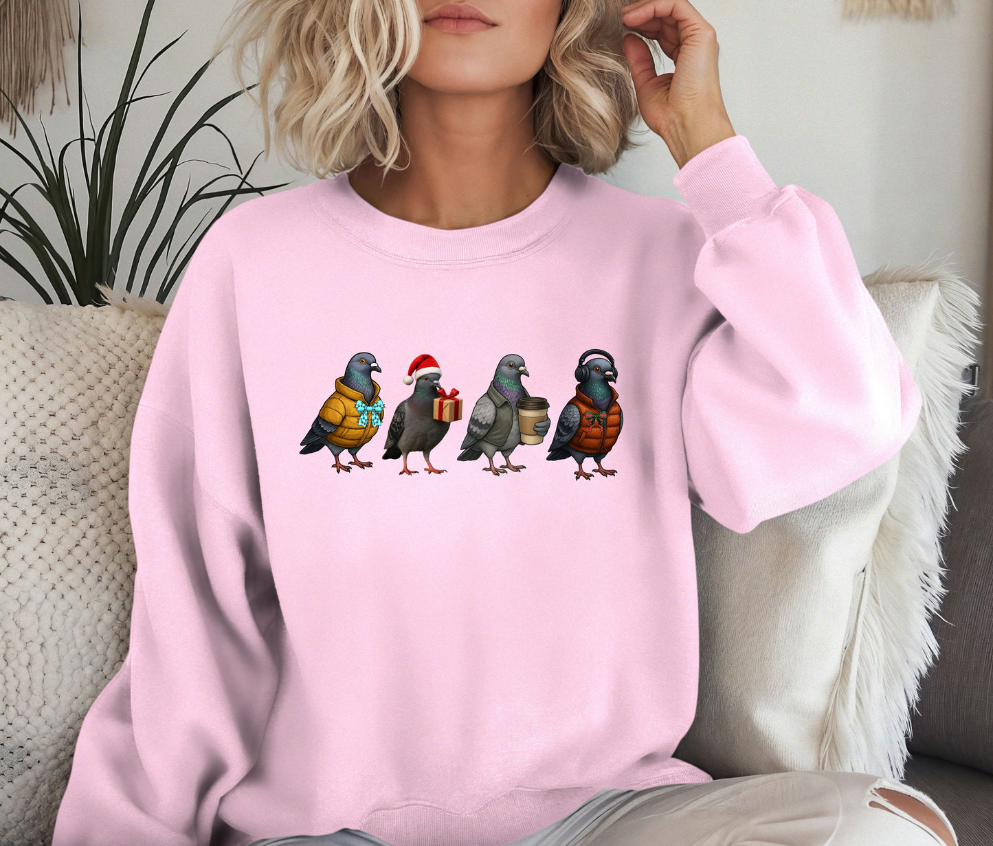 🕊️ Funny Pigeon Sweatshirt | Cool Pigeon Crew Christmas Sweater | Cozy Bird Lover Gift | Winter Graphic Crewneck for Her & Him