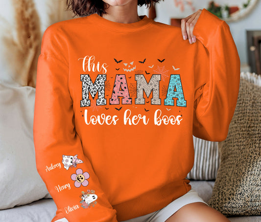 This Mama Loves Her Boos – Personalized Halloween Sweatshirt for Moms 🎃👻