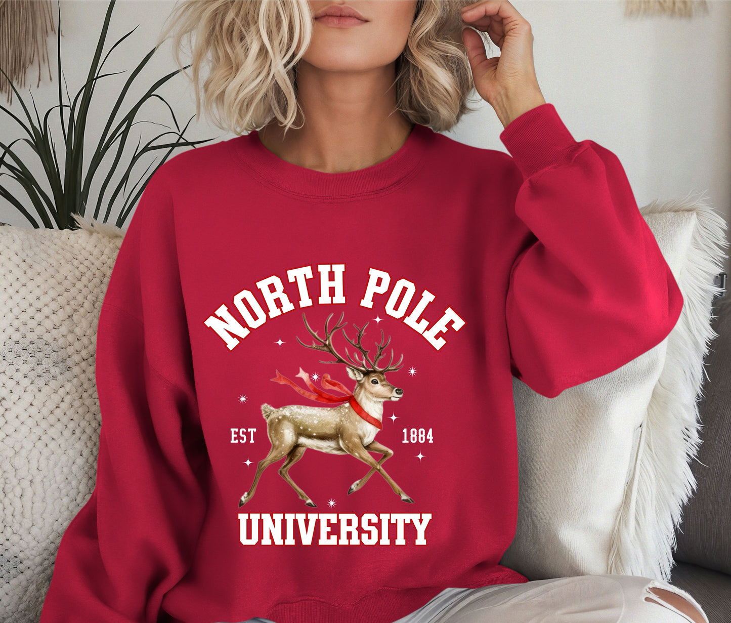 🎄 North Pole Christmas Tree Sweatshirt | Vintage Red Truck Holiday Crewneck | Cozy Christmas Sweater | Farmhouse Winter Gift for Her