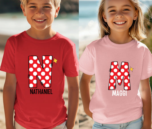 🎉 Personalized Alphabet Kids Shirts – Fun Initial Tees with Custom Styles 🎉