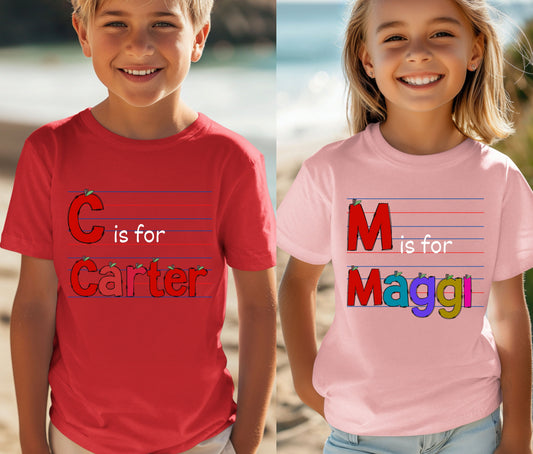 Custom Name Tee | First Day of School Outfit | Kids Shirt | Custom Kids T-Shirt