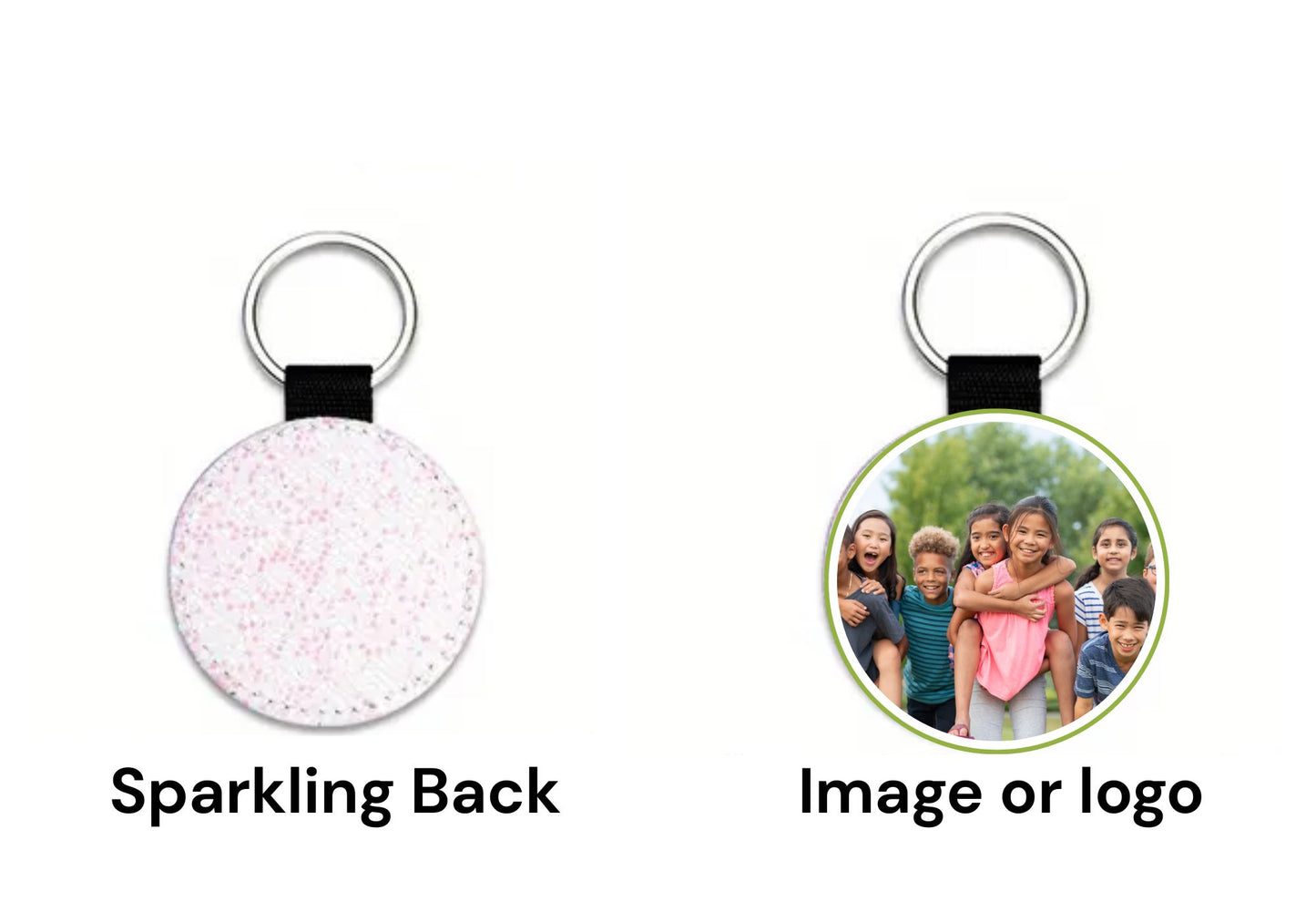 ✨ Personalized Sparkling Keychain – One-Sided Print | Custom Logo or Image | Glossy Shine | Perfect Souvenir & Gift ✨