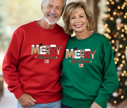 🎄 Merry Christmas Sweatshirt – Cute Holiday Pullover for Women | Festive Gingerbread, Snowman & Reindeer Design | Cozy Winter Gift