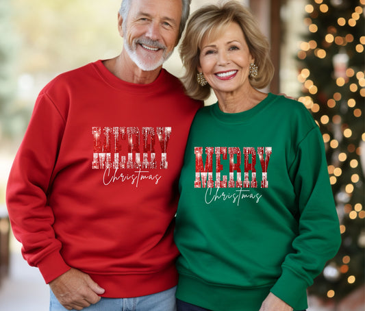 🎄Merry Christmas With Glitter , Christmas Shirts for Family | Matching Holiday Shirts | Personalized Family Christmas Outfits