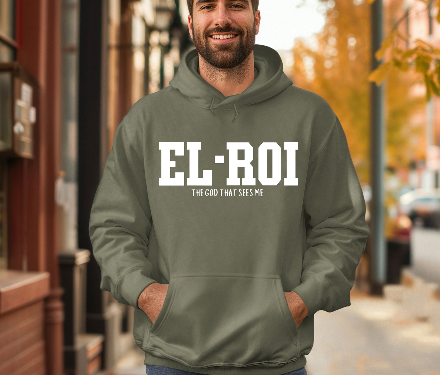 EL-ROI Hoodie – The God That Sees Me | Personalized Christian Hoodie | Faith-Based Custom Sweatshirt for Women & Men | Bible Verse Apparel