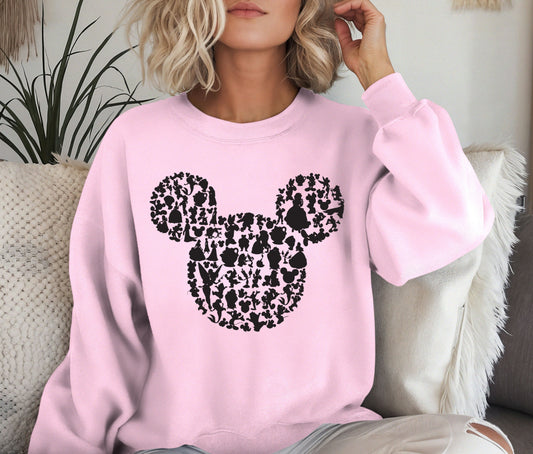 Matching Family Sweatshirt – Classic Mouse Silhouette Print 🖤