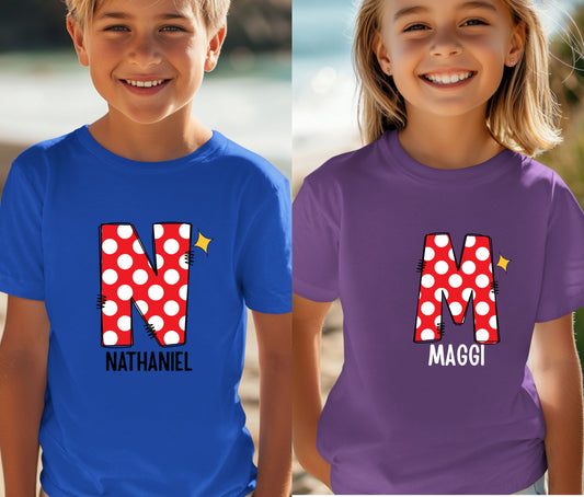 🎉 Personalized Alphabet Kids Shirts – Fun Initial Tees with Custom Styles 🎉