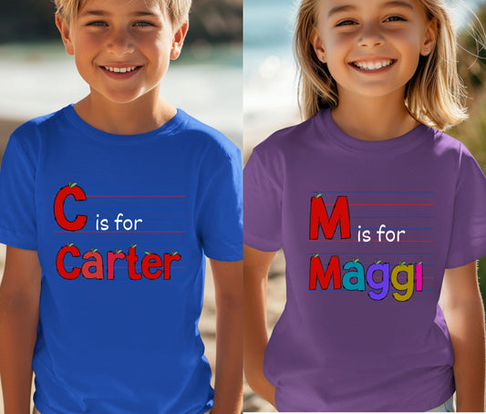 Custom Name Tee | First Day of School Outfit | Kids Shirt | Custom Kids T-Shirt