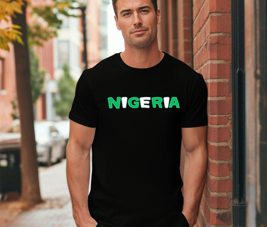 Nigerian Independece Day Shirt , Naija to the World T-Shirt, Nigerian Pride Shirt | African Heritage Tee | Green White Green Nigeria Flag Shirt | Unisex Naija Culture Tee