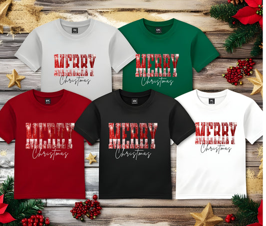 🎄Merry Christmas With Glitter Tshirt,  Christmas Shirts for Family | Matching Holiday Shirts | Personalized Family Christmas Outfits