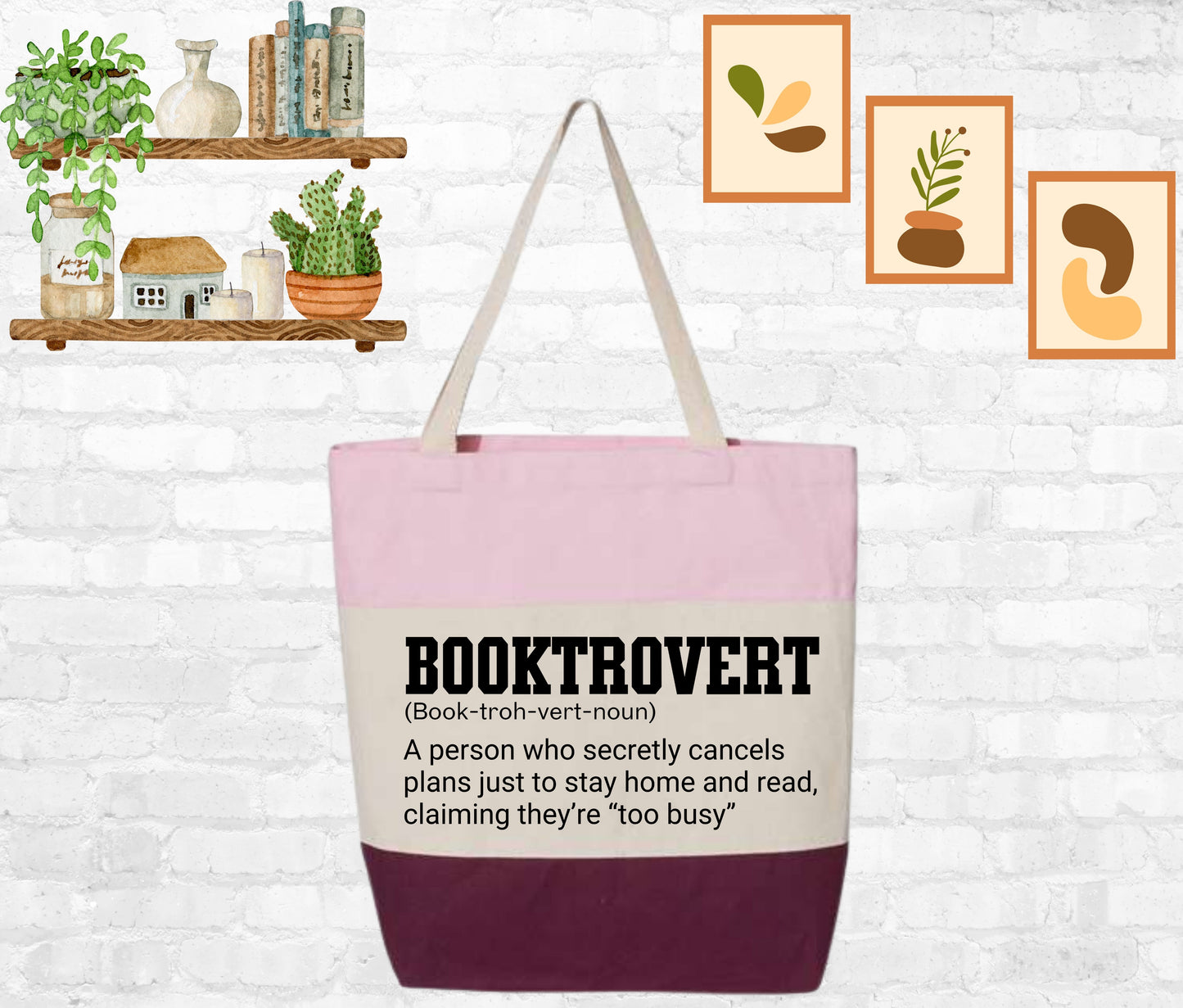 Booktrovert Tote Bag, Tote Bag Personalized, Tote Bag Design, Tote Bag, Bridesmaid Gifts Tote Bridal Shower Gift, Bachelorette Gifts