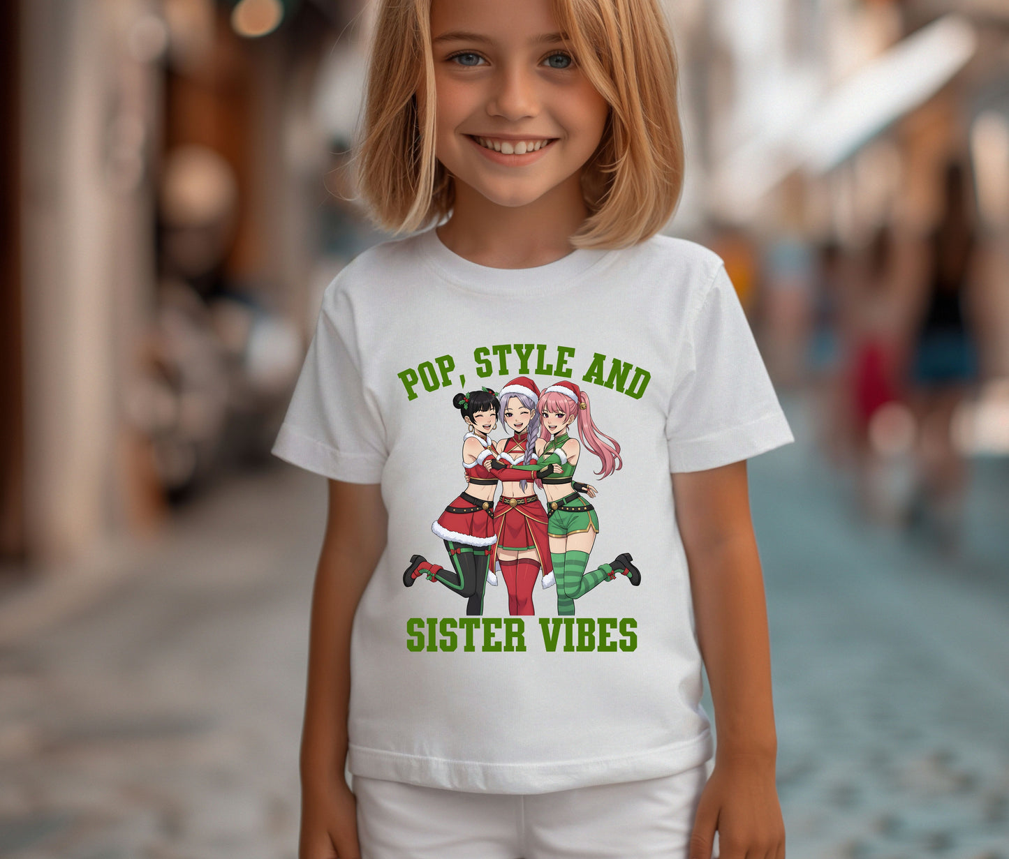 🩷 Pop, Style and Sister Vibes K-Pop T-Shirt | Cute Korean Fashion Shirt | Anime Girl Group Tee | Aesthetic K-pop Gift for Fans
