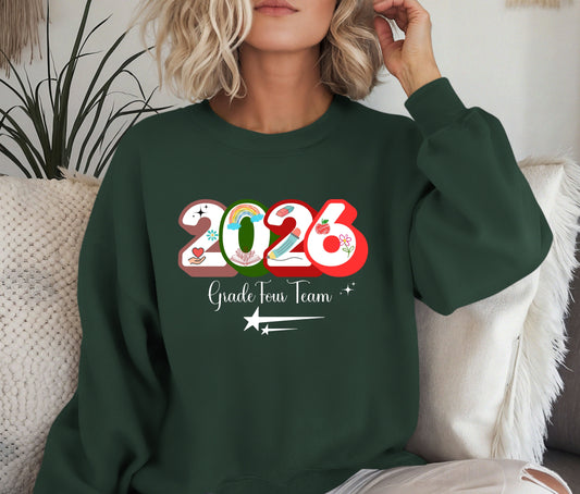 📚 2026 Grade Four Team Sweatshirt | Teacher Crewneck | Back to School Shirt | Fourth Grade Teacher Gift | Staff Team Outfit