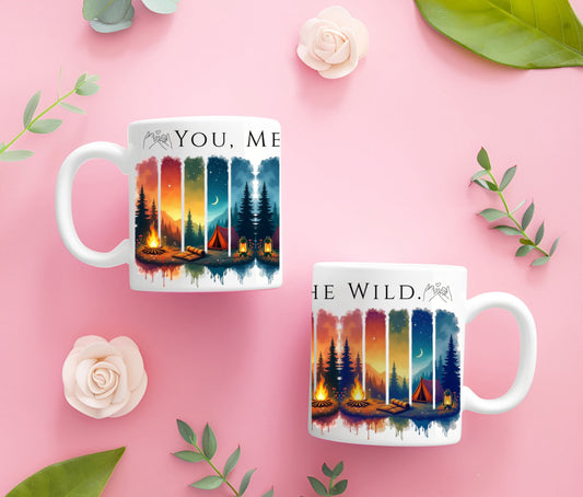 🏕️ You, Me & The Wild Mug | Camping Couple Gift | 15oz Adventure Coffee Mug | Nature Lover Gift | Campfire Ceramic Cup