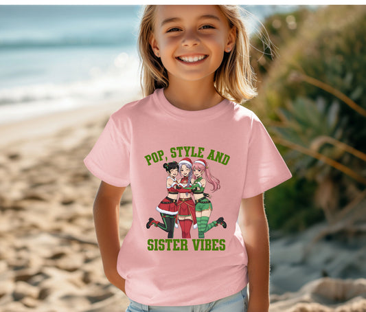 🩷 Pop, Style and Sister Vibes K-Pop T-Shirt | Cute Korean Fashion Shirt | Anime Girl Group Tee | Aesthetic K-pop Gift for Fans