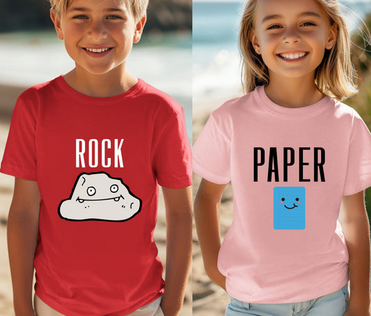 🎉 Rock, Paper, Scissors Matching Kids Shirts 🎉