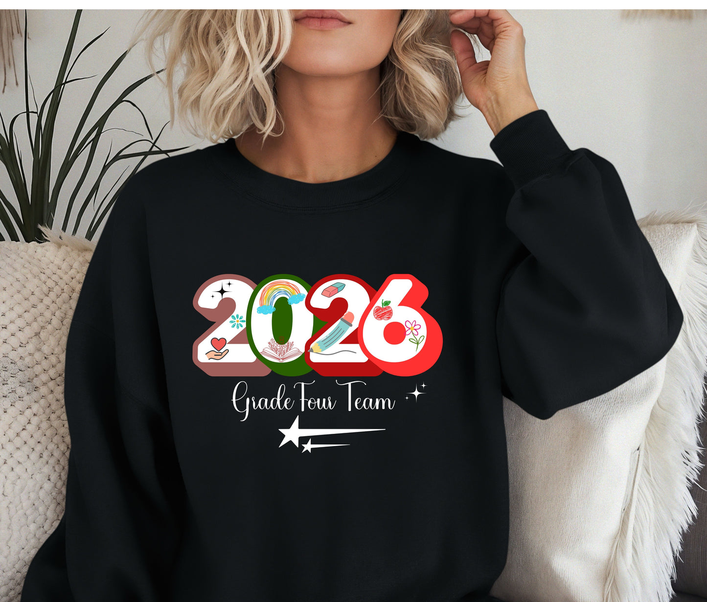📚 2026 Grade Four Team Sweatshirt | Teacher Crewneck | Back to School Shirt | Fourth Grade Teacher Gift | Staff Team Outfit