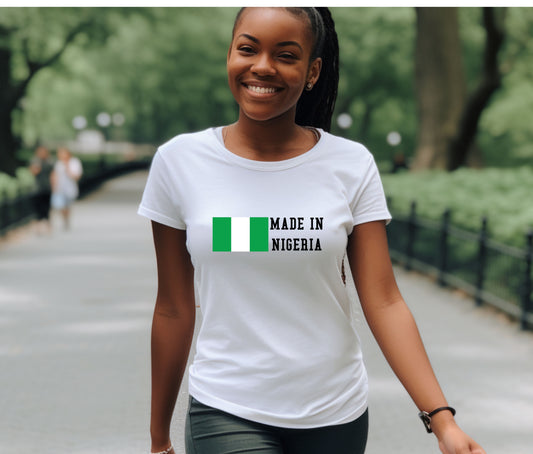 Nigerian Independece Day Shirt , Naija to the World T-Shirt, Nigerian Pride Shirt | African Heritage Tee | Green White Green Nigeria Flag Shirt | Unisex Naija Culture Tee