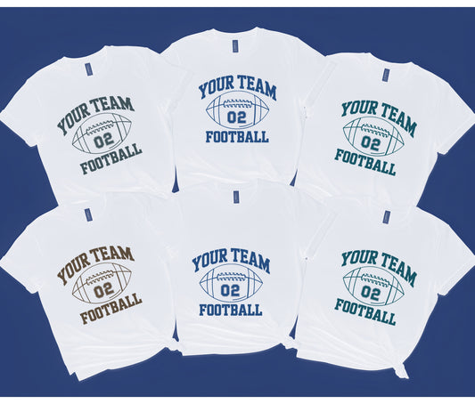 🏈 Custom Team Name Football Family Shirts | Game Day Matching Shirts | Personalized Football Team Support Tees