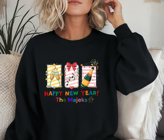 🎉 Happy New Year 2026 Sweatshirt | Festive Party Crewneck | Cozy Holiday Sweater | Champagne Celebration Shirt | New Year Gift for Her