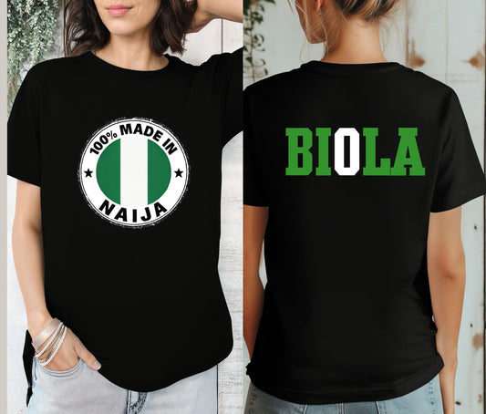 Naija to the World T-Shirt – Nigerian Pride Shirt | African Heritage Tee | Green White Green Nigeria Flag Shirt | Unisex Naija Culture Tee