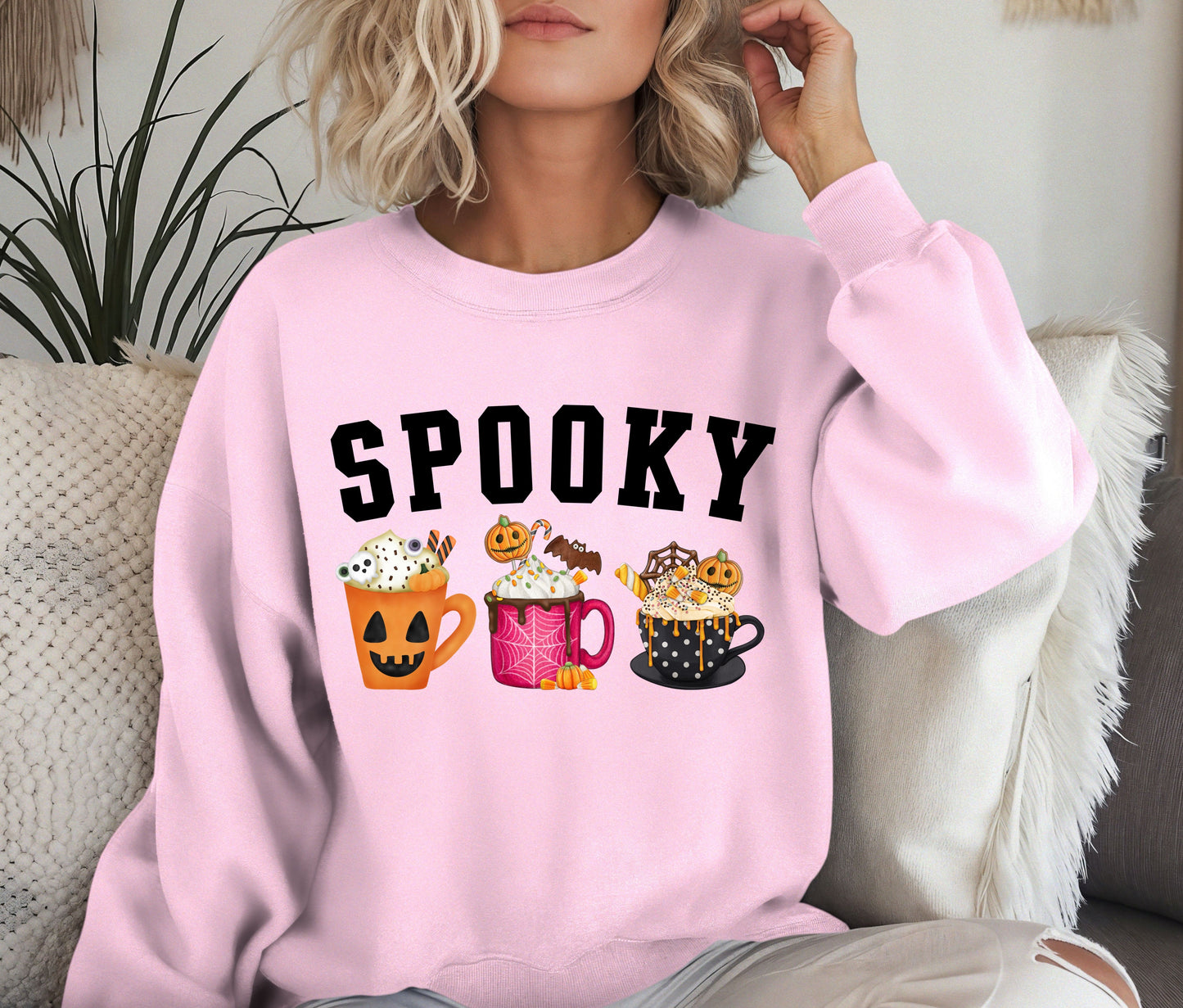Sppoky Halloween Sweatshirt, Halloween Sweatshirt, Halloween Gift, Coffee Lover Sweatshirt