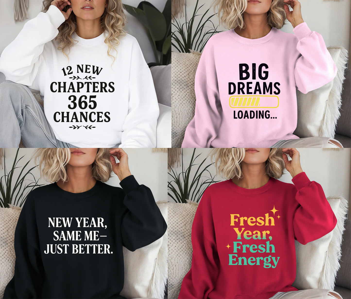 Start your 2026 strong with our New Year Affirmation Sweatshirts! Cozy, inspiring, and perfect for dreamers chasing new goals ✨