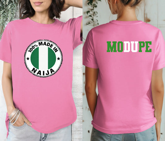Naija to the World T-Shirt – Nigerian Pride Shirt | African Heritage Tee | Green White Green Nigeria Flag Shirt | Unisex Naija Culture Tee