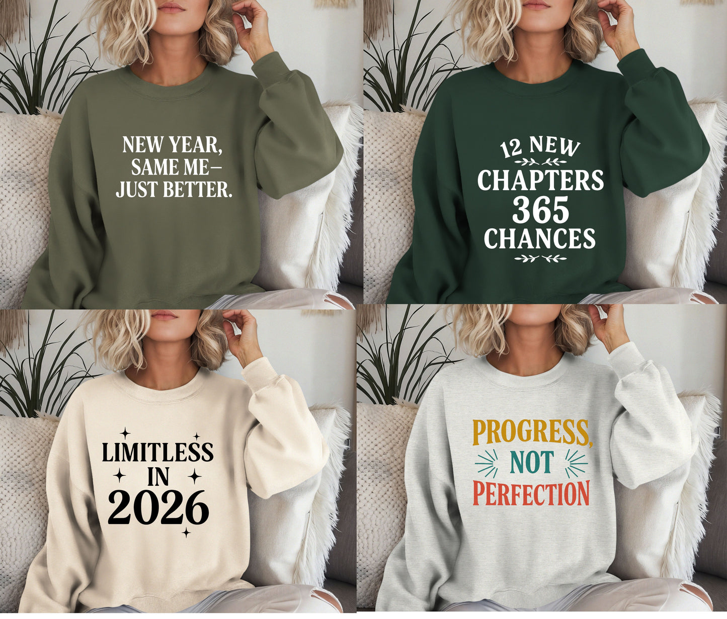 Start your 2026 strong with our New Year Affirmation Sweatshirts! Cozy, inspiring, and perfect for dreamers chasing new goals ✨
