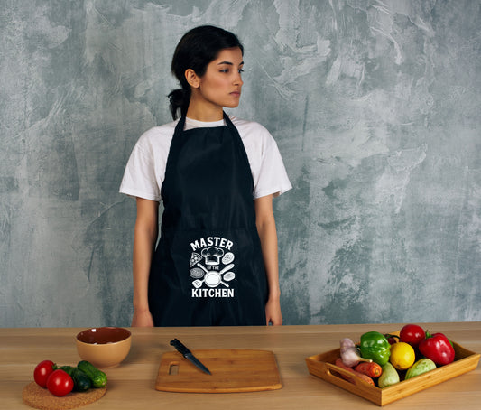 Custom Bib Apron - Unisex Black Apron  with 2 Roomy Pockets Machine Washable for Kitchen Crafting BBQ Drawing