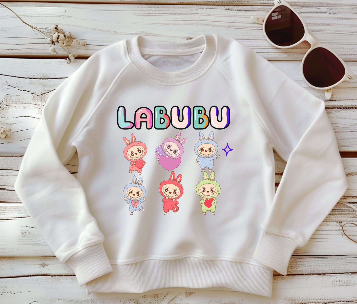 🧸 LABUBU Mom & Kids Matching Sweatshirt – Cute Cartoon Family Outfit