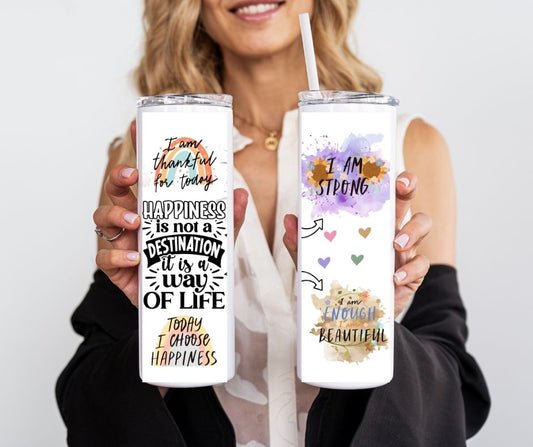 20oz Slim Tumbler - Sublimation blanks with straw Customizable