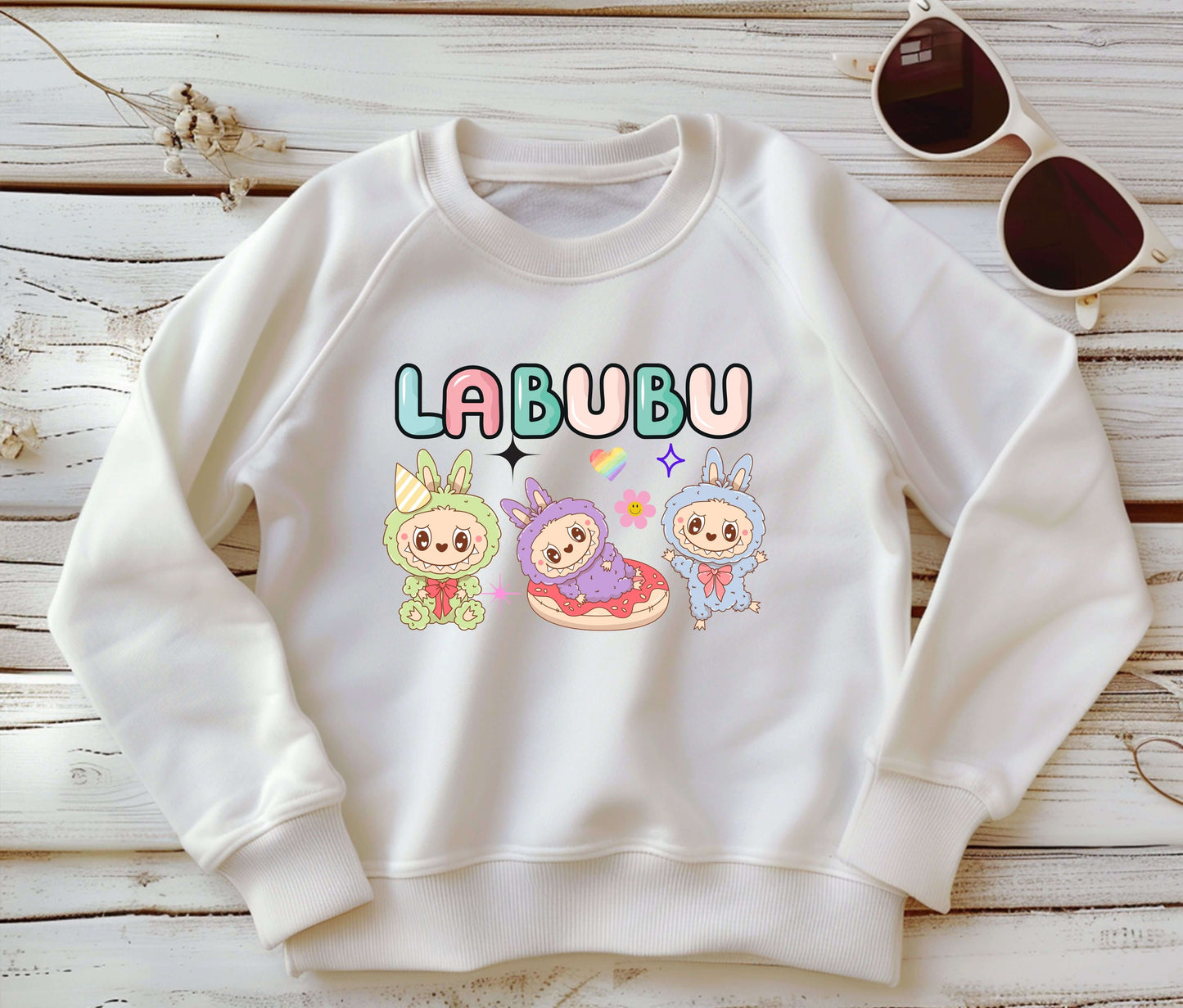 🧸 LABUBU Mom & Kids Matching Sweatshirt – Cute Cartoon Family Outfit