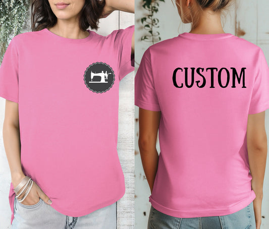 Custom Logo Shirt with Company Name on Back – Personalized Business Branding Tee – Custom Workwear T-Shirt for Teams, Events, and Staff