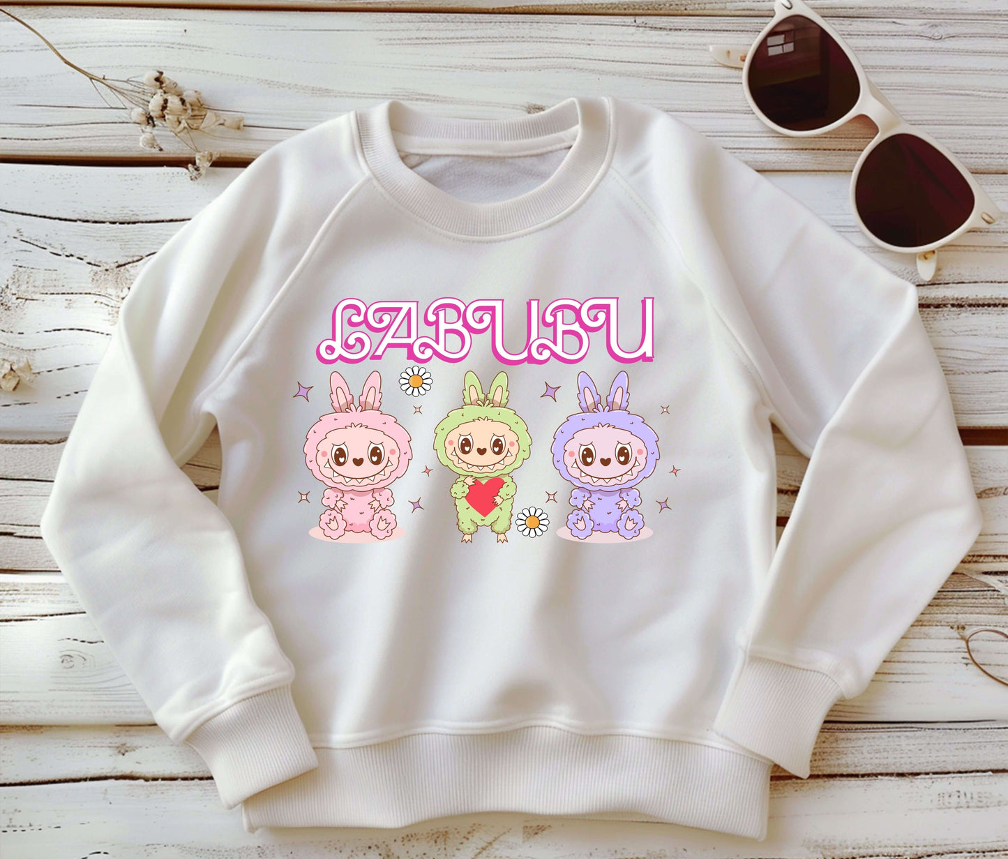 🧸 LABUBU Mom & Kids Matching Sweatshirt – Cute Cartoon Family Outfit