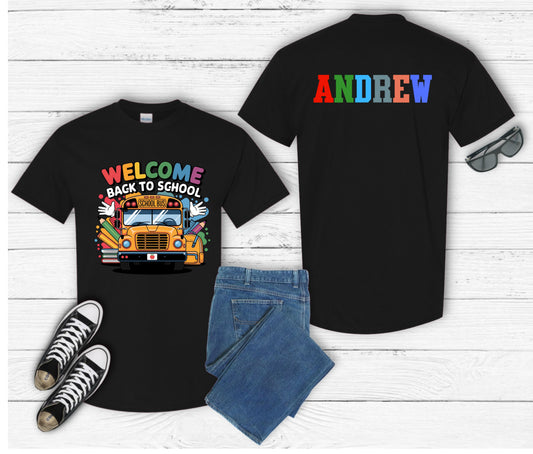 Back to School Shirt for Kids – Custom Name Tee | First Day of School Outfit | Preschool & Kindergarten Shirt | Custom Kids T-Shirt