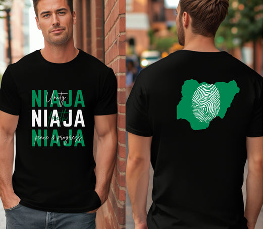 Nigerian Independece Day Shirt , Naija to the World T-Shirt, Nigerian Pride Shirt | African Heritage Tee | Green White Green Nigeria Flag Shirt | Unisex Naija Culture Tee