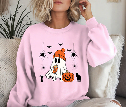 Kids Autumn Sweatshirt, Funny Halloween Shirt, Skeleton Halloween, Ghost Halloween, Halloween Teacher Sweatshirt, Halloween Gift, Boo