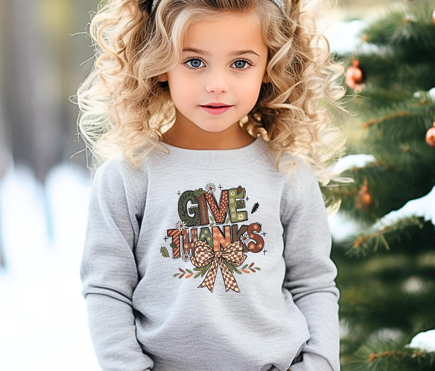 🦃 Thanksgiving Give Thanks Sweatshirt – Matching Fall Outfit for Moms & Kids