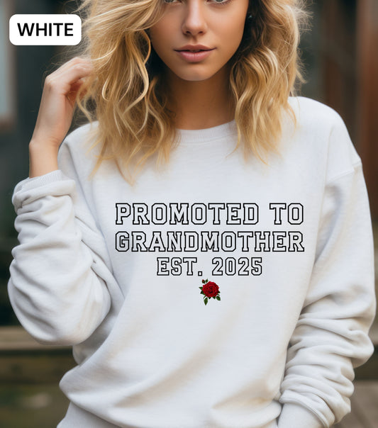 New Grandmother Sweatshirt - Grandma Est. 2025 | First Time Grandma Gift Crewneck