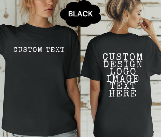 Custom Logo Shirt with Company Name on Back – Personalized Business Branding Tee – Custom Workwear T-Shirt for Teams, Events, and Staff