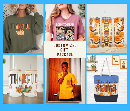 Customized Gift Package Bundle – Shirts, Tumblers, Tote Bag & More – Perfect for Holidays, Birthdays & Special Events (Copy)