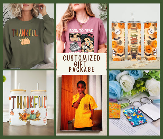 Customized Gift Package Bundle – Shirts, Tumblers, Keychains & More – Perfect for Holidays, Birthdays & Special Events