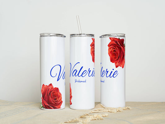 Custom Tumbler, Flower Tumbler, Custom Name Cup,Birthday Gift, Mother's Day Gift for her, Bridesmaid Gift Ideas,Bridesmaid Cup, Tumbler Gift